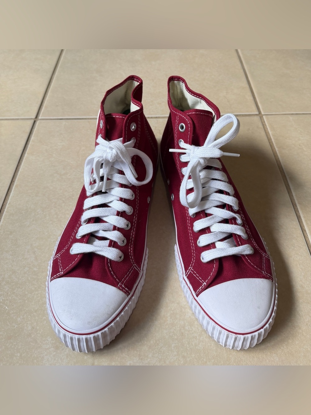 PF Flyers MC1001RD Hi Top StandardWidth Sneakers Sz Wo's 13.5 M's 12 Red/White